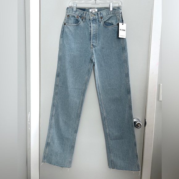 Re/Done Denim - Re/Done 90s High-Rise Loose Jeans NWOT Button Fly Rigid Denim Sz 28